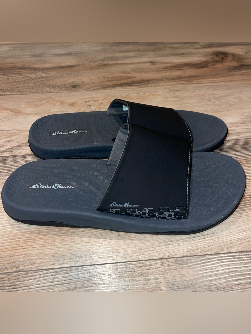 Eddie Bauer Black  Break Point Slides Slip On Sandals Mens Size 12 Comfort Water